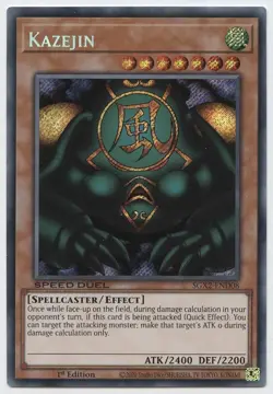 Sanga, Kazejin, & Suijin - SGX2 Secret Rare NM 1st ed Yugioh - Image 3
