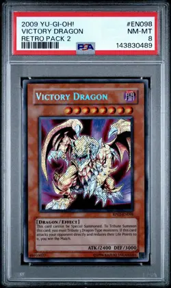2009 Yu-Gi-Oh! Victory Dragon Retro Pack 2 RP02 Secret Rare PSA 8 - Image 1