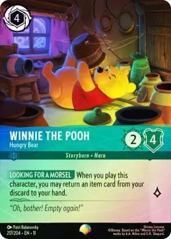 Cold Foil Epic WINNIE THE POOH HUNGRY BEAR 1x Rare Disney Lorcana NM - Image 1