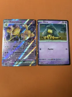 Abra 063/165 SV 151 Cosmos Holo Promo Pokemon Card NM w/SWIRL 🌀💫 + Alakazam Ex - Image 1