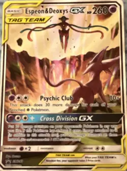 Pokemon Espeon & Deoxys GX SM240 SM Holo Promo TAG TEAM GX Card HP 260 - Image 1