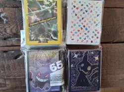 4 packs sleeves upc gengar mew charizard v VMAX holo pokemon Card ex box vstar - Image 1