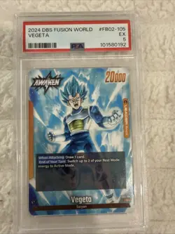 Dragonball Super Card Game Vegeta FB02-105 CGC 10 LEADER Non-Holo 2024 - Image 1