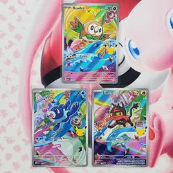 Rowlett 043 + Litten 044 + Popplio 045 - First Partner Pokemon Cards #L230 - Image 1