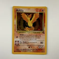 Pokemon Moltres 12/62 Fossil Holo Rare Unlimited 70 HP English 1999 Card - Image 1