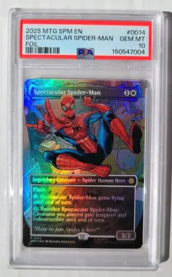 MTG FOIL PSA 10 GEM MINT Spectacular Spider-Man 2025 Borderless Card SPM 0014 - Image 1