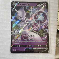 Pokemon Mewtwo V 030/078 Pokemon GO Full Art Holo Basic HP220 English Card - Image 1