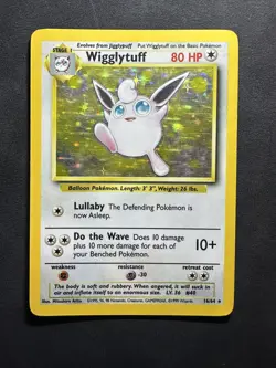 Pokemon Wigglytuff Jungle Holo Rare Card 16/64 80 HP 1999 Wizards No Set Symbol - Image 1