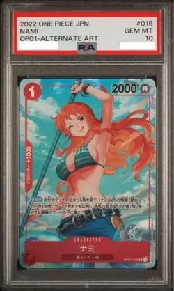 PSA 10 Nami Alt Art OP01-016 R Rare ROMANCE DAWN ONE PIECE Card Game Japanese - Image 1
