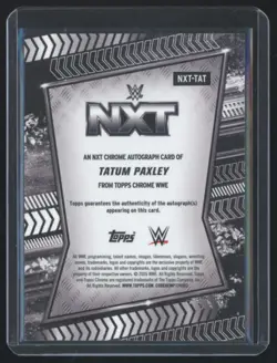 2026 Topps Chrome WWE Tatum Paxley Auto /10 #NXT-TAT Purple Geometric - Image 2