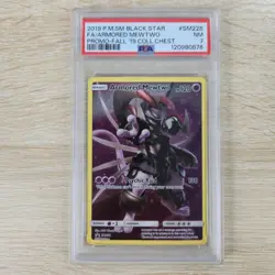 PSA 7 NM MINT Pokemon 2019 Fall Chest Coll Armored Mewtwo SM228 Black Star Promo - Image 1