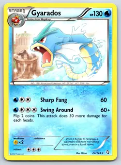 Gyarados - Dragons Exalted 24/124 Rare Black White 151 Pokemon TCG Card LP - Image 1