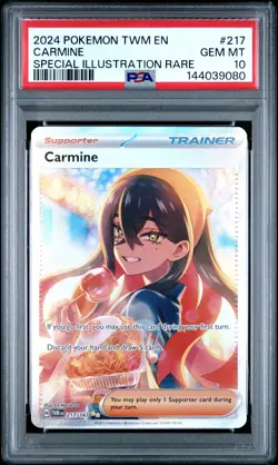 PSA GEM MT 10 - 2024 POKEMON TWM EN-TWILIGHT MASQUERADE 217 CARMINE - Image 1