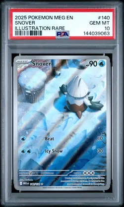 PSA GEM MT 10 - 2025 POKEMON MEG EN-MEGA EVOLUTION ILLUSTRATION RARE 140 SNOVER - Image 1