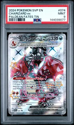 PSA MINT 9 - 2024 POKEMON SVP EN-SV BLACK STAR PROMO 074 CHARIZARD ex - Image 1