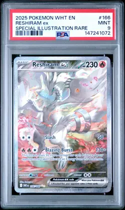 PSA MINT 9 - 2025 POKEMON WHT EN-WHITE FLARE 166 RESHIRAM ex - Image 1