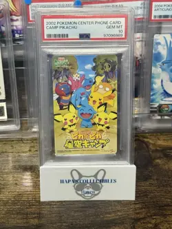 2002 Pokemon Center Phone Card Camp Pikachu PSA 10 POP 33 U.S. Seller - Image 1
