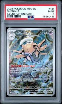 2025 POKEMON MEG EN-MEGA EVOLUTION ILLUSTRATION RARE #144 SHEDINJA PSA 9 - Image 1