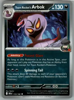 Team Rocket's ARBOK Uncommon Pokemon Stage 1 #113/182 Destined Rivals - Image 1