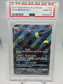 2017 Pokemon Sun & Moon #142/149 Full Art Umbreon GX PSA 10 GEM MINT - Image 1
