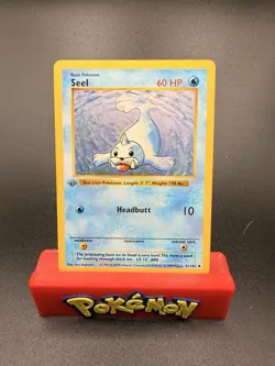 Seel 41/102 1st Edition Shadowless Base Set Vintage 1999 Pokemon WOTC LP+/NM - Image 1