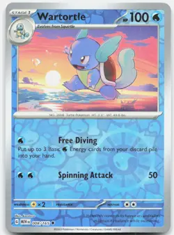 Wartortle 008/165 Uncommon 151 Pokemon Reverse Holo Near Mint - Image 1