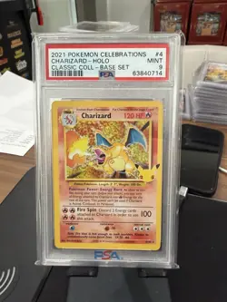 2021 Pokemon Celebrations Classic Collection Charizard 4/102 Holo PSA 9 Mint - Image 1