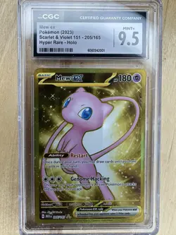 Pokemon Scarlet & Violet 151 Mew EX #205/165 Gold Graded CGC 9.5 Mint+ - Image 1