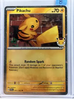 Pokemon Day 2026 Stamped Promo Pikachu 051/162 Cosmos Holo NM - Image 1