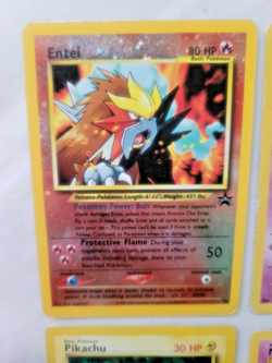 1999 VTG Pokemon Black Star Promo 4 Lot – Pikachu, Mew, Mewtwo, Entei Holo (MP+) - Image 3