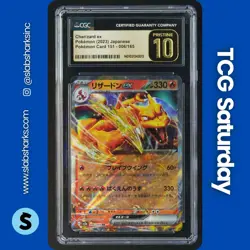 2023 POKEMON SCARLET & VIOLET 151 JP CHARIZARD EX DOUBLE RARE CGC PRISTINE 10 - Image 1