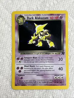 2000 Pokemon Team Rocket Dark Alakazam Holo 1/82 Free Shipping - Image 1