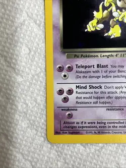 2000 Pokemon Team Rocket Dark Alakazam Holo 1/82 Free Shipping - Image 3