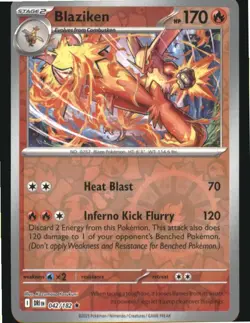 Blaziken 042/182 Rare Destined Rivals Pokemon Reverse Holo Near Mint - Image 1