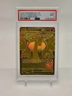 Pokemon TCG Mega Charizard X ex 130/094 Phantasmal Flames Mega Hyper Rare PSA 9 - Image 1