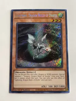Yugioh Lightning, Dragon Ruler of Drafts BLMM-EN124 Secret Rare 1st Ed Near Mint - Image 1