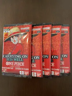 One Piece Carrying On His Will OP-13 Five 5 Booster Packs Lot English G - Image 1