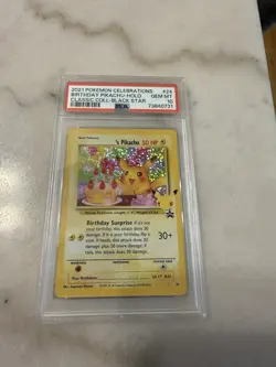 Birthday Pikachu 2021 POKEMON CELEBRATIONS #24 - HOLO PSA 10 Gem Mint Black Star - Image 1