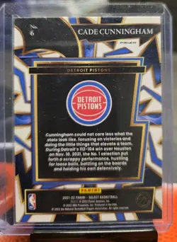 2021-22 Panini Select - Turbocharged Cade Cunningham #6 Blue Prizm (RC) - Image 2