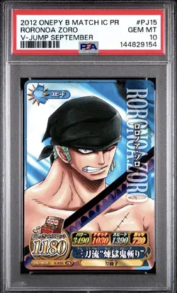 PSA 10 Roronoa Zoro One Piece Berry Match IC Promo Japanese IC-PJ15 - Image 1