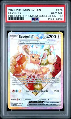 Pokemon TCG Pokemon Eevee Ex Eevee Promo Holo Blackstar 174 PSA 10 - Image 1
