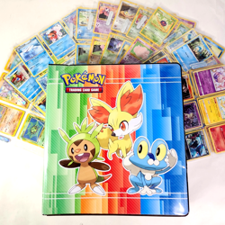 Pokemon Trading Card 3-Ring Binder Chespin Fennekin Froakie Cover Art 108 Cards - Image 1