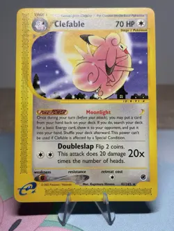Clefable 41/165 Expedition Base 2003 Non Holo Rare E Reader Pokemon TCG Card MP - Image 1