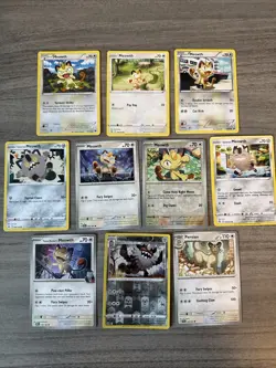 Meowth Persian Perrserker Pokemon Card Collection Lot Of 10 With Reverse Holos - Image 1