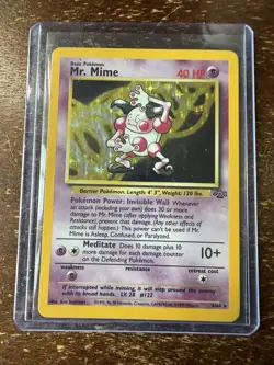 Pokemon TCG Jungle Mr. Mime Card 6/64 Unlimited Edition Holo Rare WOTC-MP - Image 1