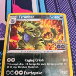 Tyranitar Pokemon GO 043/078 Reverse Holo Rare Stamped Pokemon Card TCG - Image 4