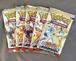 Prismatic Evolutions Booster Pack SEALED Pokemon TCG Cards, SHIPS FAST! Lot Of 5 - Image 1
