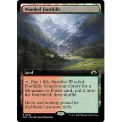 Wooded Foothills (extended Art) M/NM Magic: The Gathering MTG Modern Horizons 3 - Image 1