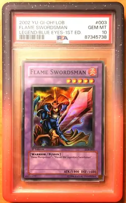 Yugioh Flame Swordsman 1st Edition 2002 Legend of Blue-Eyes Super Rare - PSA 10 - Image 3
