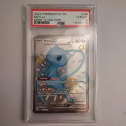 Pokemon TCG Mew EX 216/091 Paldean Fates Full Art Shiny Ultra Rare PSA 10 - Image 1